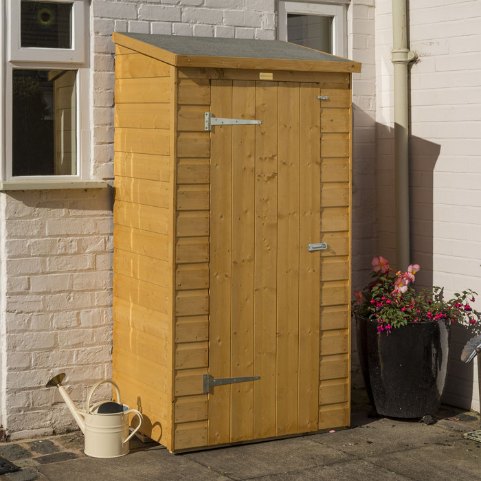 Rowlinson Narrow 3 ft. W x 2 ft. .08 in. D Solid Wood Vertical Storage Shed Wayfair